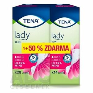 TENA Lady Slim Ultra Mini slipové vložky 28 kusov + 14 kusov ZADARMO vyobraziť