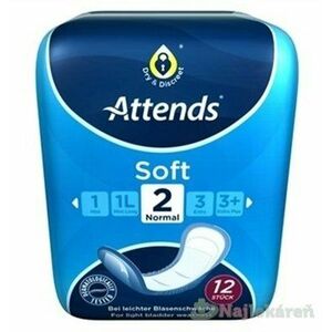 ATTENDS Soft Normal 2 ženské inkontinenčné vložky, savosť 449ml, veľkosť 26, 5cm, 12ks vyobraziť