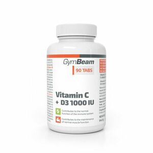 Vitamín C + D3 1000 IU - GymBeam, 90tbl vyobraziť