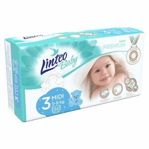 LINTEO Baby Premium Detské plienky MIDI 5-9 kg 54 ks vyobraziť
