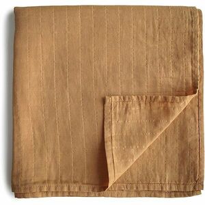 Mushie Muslin Swaddle Blanket Organic Cotton zavinovačka Fall Yellow 120cm x 120cm 1 ks vyobraziť