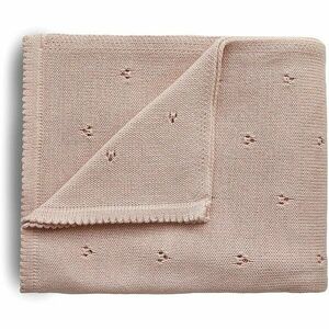 Mushie Knitted Pointelle Baby Blanket pletená deka pre deti Blush 80 x 100cm 1 ks vyobraziť