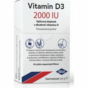 IBSA Vitamin D3 2000 IU s pomarančovou príchuťou, 30 ks vyobraziť