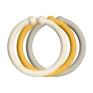 BIBS Loops krúžky ivory/honey bee/sand vyobraziť