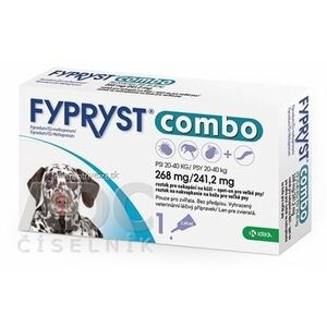 FYPRYST combo 268 mg/241, 2 mg PSY 20-40 KG roztok na kvapkanie na kožu pre veľké psy (pipeta) 1x2, 68 ml vyobraziť
