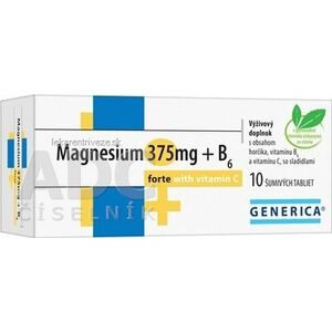 GENERICA Magnesium 375 mg + B6 forte s vitamínom C tbl eff 1x10 ks vyobraziť
