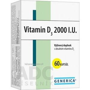 GENERICA Vitamin D3 2000 I.U. cps 1x60 ks vyobraziť