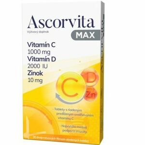 ASCORVITA Max vitamín C, D a zinok 30 tabliet vyobraziť