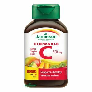 Jamieson Vitamín C 500 mg cmúľacie tablety s príchuťou tropického ovocia 120 tabliet vyobraziť