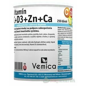 Vemica Vitamín C + D3 + Zn + Ca prášok 1x250 g vyobraziť