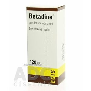 Betadine dezinfekčné mydlo 75 mg/ml sol der (fľ.plast.hnedá) 1x120 ml vyobraziť