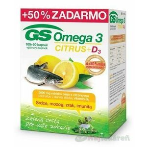 GS Omega 3 CITRUS + D3 - GS Omega 3 Citrus 100 + 50 kapsúl vyobraziť