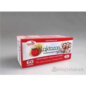 LAKTAZAN tablety, enzým laktáza s príchuťou jahody 60 tbl vyobraziť