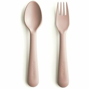 Mushie Fork and Spoon Set príbor Blush 2 ks vyobraziť