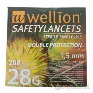 Wellion SAFETYLANCETS 28G - Lanceta bezpečnostná priemer 1, 5 mm, sterilná, jednorazová 1x200 ks vyobraziť