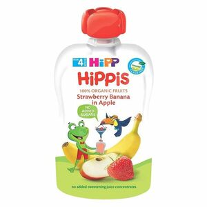 HiPP BIO 100% ovocie Jablko-Banán-Jahoda 100 g vyobraziť
