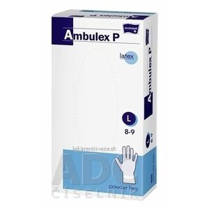 Ambulex P rukavice LATEX, potiahnuté polymérom veľ. L, nesterilné, nepúdrované 1x100 ks vyobraziť