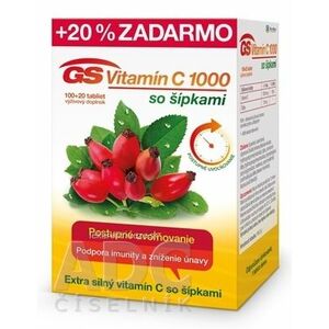 GS Vitamín C 1000 so šípkami tbl 100+20 (20 % zadarmo) (120 ks) vyobraziť