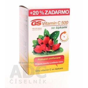 GS Vitamín C 500 so šípkami tbl 100+20 (20 % zadarmo) (120 ks) vyobraziť
