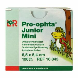 PRO-OPHTA Junior mini očné krytie 6, 5 x 5, 4 cm 1 x 100 ks vyobraziť