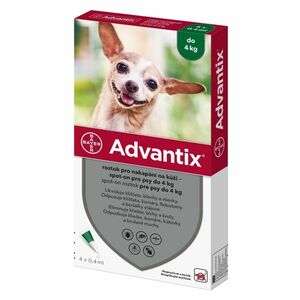 ADVANTIX Spot-on pre psov do 4 kg 0, 4 ml 4 pipety vyobraziť