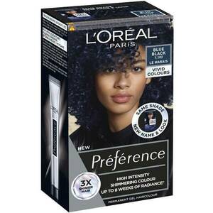 L'Oréal Paris Préférence Vivid Colors permanentná farba na vlasy 1.102 Le Marais - Blue Black, 60+90+54 ml vyobraziť