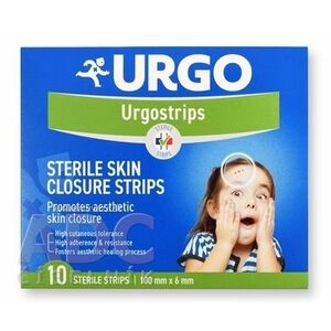 URGO Urgostrips STERILE SKIN CLOSURE STRIPS sterilné samolepiace chirurgické stehy (100 mm x 6 mm) 1x10 ks vyobraziť