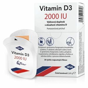 IBSA Vitamín D3 2000 IU príchuť pomaranč 30 rýchlo rozpustných filmov vyobraziť