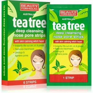 Beauty Formulas Tea Tree čistiaca náplasť na zanesené póry na nose 6 ks vyobraziť