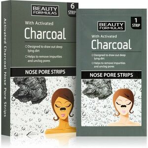 Beauty Formulas Charcoal čistiaca náplasť na zanesené póry na nose 6 ks vyobraziť