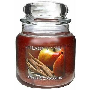 Village Candle Vonná sviečka v skle - Apples & Cinnamon - Jablko a škorica, stredné vyobraziť