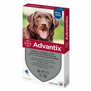 ADVANTIX Spot-on pre psov 25-40 kg 4 ml 4 pipety vyobraziť