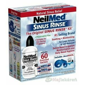 NeilMed SINUS RINSE Original Kit fľaška + vrecúška, na hygienu nosa, 1 set 60 kusov, Akcia vyobraziť