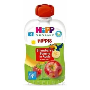 HiPP HiPPis 100% Ovocie Jablko Banán Jahoda kapsička (od ukonč. 4. mesiaca) ovocný príkrm 1x100 g vyobraziť