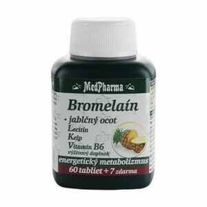 MEDPHARMA Bromelain 300 mg + jablčný ocot + lecitin 60 + 7 tabliet ZADARMO vyobraziť
