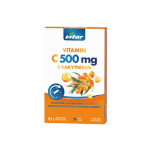 VITAR Vitamín C 500 mg s rakytníkom s postupným uvoľňovaním 30 kapsúl vyobraziť