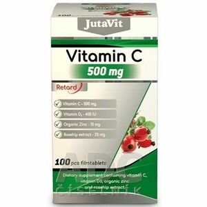 JUTAVIT Vitamín C 500 mg + D3 400 IU + zinok 15 mg s extraktom so šípok 100 tabliet vyobraziť