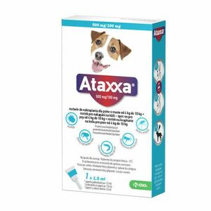 ATAXXA 500 mg/100 mg psy od 4kg do 10 kg roztok 1 ml vyobraziť