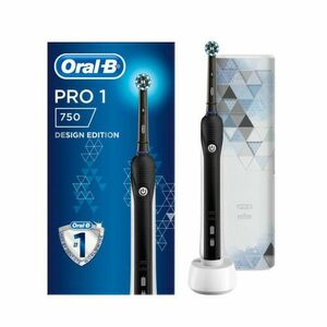 ORAL-B Pro 1 750 black design edition elektrická zubná kefka + cestovné puzdro set vyobraziť