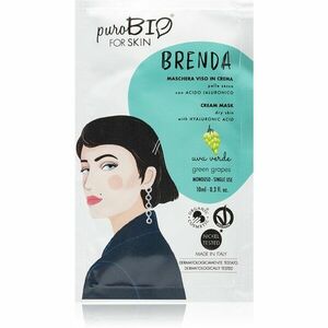 puroBIO Cosmetics Brenda Green Grapes hydratačná a vyživujúca maska s kyselinou hyalurónovou 10 ml vyobraziť