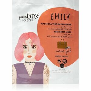 puroBIO Cosmetics Emily Career Girl hydratačná plátienková maska s aloe vera 15 ml vyobraziť