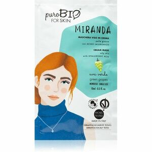 puroBIO Cosmetics Miranda Green Grapes čistiaca a zjemňujúca maska s kyselinou hyalurónovou 10 ml vyobraziť