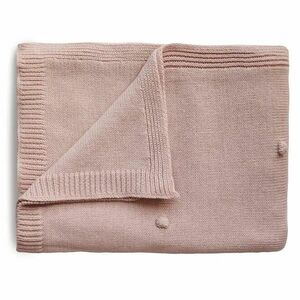 Mushie pletená detská deka z organickej bavlny, bodkovaná - blush vyobraziť
