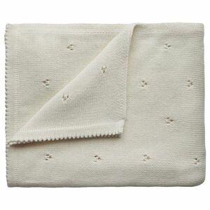 Mushie pletená detská deka z organickej bavlny, dierkovaná - ivory vyobraziť