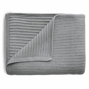 Mushie pletená detská deka z organickej bavlny, pásiková - gray vyobraziť