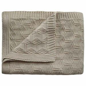 Mushie pletená detská deka z organickej bavlny, vzorkovaná - beige vyobraziť