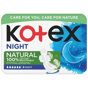 KOTEX vložky Natural Night single 6 ks vyobraziť