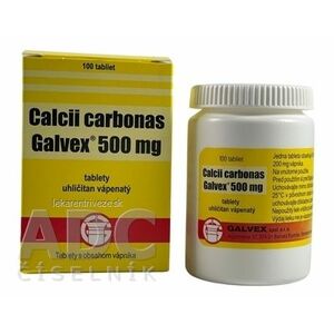 Calcii carbonas Galvex 500 mg tbl (obal PE) 1x100 ks vyobraziť