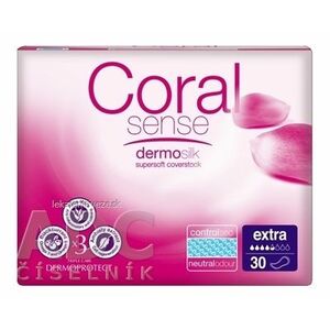 Coral Sense Extra vložky inkontinenčné, pre ženy, 33 cm, 1x30 ks vyobraziť