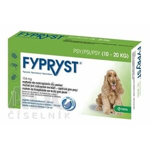 FYPRYST 134 mg PSY 10-20 KG roztok na kvapkanie na kožu pre psov (pipeta) 1x1, 34 ml vyobraziť